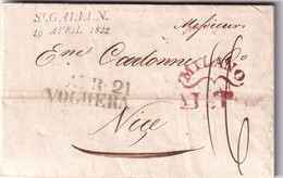 Suisse Marque Postale - St GALLEN /16 April 1822 - ...-1845 Vorphilatelie