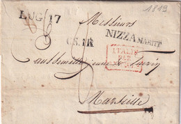 Italie Marque Postale - NIZZA Maritt - 1819 - ...-1850 Voorfilatelie