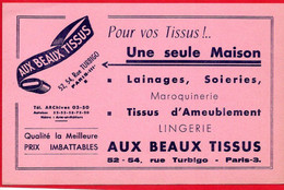 Buvard Tissus, Lainages, Soieries, Ameublement. Aux Beaux Tissus à Paris. - Textile & Vestimentaire