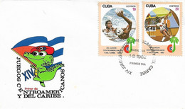 Cuba  1982 , 14th Centroamerican & Carabien Sport Games -  Water Polo  , Javelin , FDC - Water-Polo