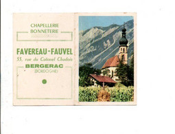 1961 CALENDRIER FAVEREAU-FAUVEL CHAPELLERIE BONNETERIE ) BERGERAC DORDOGNE - Petit Format : 1961-70