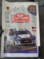 52 RALLY SANREMO 2010 PROGRAMMA COMPLETO MISURE 28,5 X 42 - Autres & Non Classés