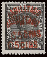 Elobey/Annobón - Edi * 50Bhh - 1908 - 05cst S. 2cts. Negro - Habilitación Doble - Elobey, Annobon & Corisco