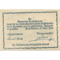 Billet, Autriche, Gutenbrunn, 10 Heller, Château 1, 1920-12-31, SPL Mehl:FS 316 - Austria