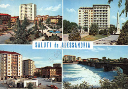 Cartolina Alessandria Vedute Varie Della Città Timbro PT 1963 - Alessandria