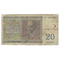 Billet, Belgique, 20 Francs, 1950, 1950-07-01, KM:132b, B+ - 20 Francs