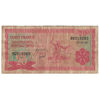 Billet, Burundi, 20 Francs, 1986, 1986-12-01, KM:27b, B+ - Burundi