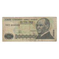 Billet, Turquie, 10 Lira, 1982, KM:193a, B+ - Turkey