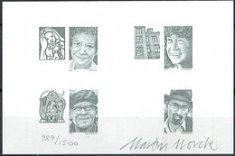 Martin Mörck.  Denmark 2010.  Personalities. .Michel 1505 - 1508 BLACKPRINT.  LIMITED EDITION. Signed. - Essais & Réimpressions