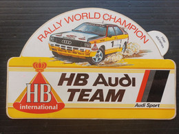 RALLYE SANREMO 1985  ADESIVO UFFICIALE HB AUDI TEAM (SIG.ROS) - Autres & Non Classés