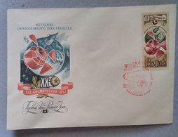 Astronautics. Cosmos. First Day. 1977. Stamp. Postal Envelope. Special Cancellation. ХХ Years Of The Space Age The USSR. - Collezioni