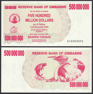 Simbabwe - Zimbabwe 500 Millionen Dollars 2008 Pick 60 UNC (1)    (27695 - Other - Africa