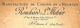 RARE DOCUMENT CIRCA 1900 ARME ARMES ST ETIENNE MANUFACTURE DE CANONS  LETTRE ET DOCUMENTATION AVEC PRIX - Publicidad