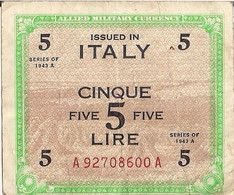 ITALIE 10 LIRE - 1943. - Occupazione Alleata Seconda Guerra Mondiale