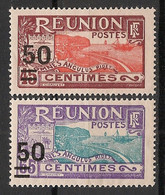REUNION - 1933 - N°Yv. 123 Et 124 - Timbres Surchargés - Neuf * / MHVF - Nuevos
