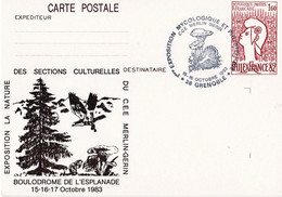 Carte Entier Postal  Premier Jour, Superbe Cachet à Date Thématique Champignon - Mushrooms