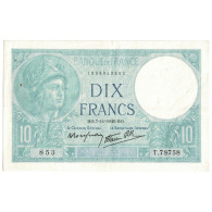 France, 10 Francs, Minerve, 1940, T.78758, SUP, Fayette:7.19, KM:84 - 10 F 1916-1942 ''Minerve''