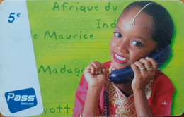Carte Prépayée Outremer Telecom 5€ Maurice, Tirage 10.000 Ex., Série AA5109xxxxxx - Antilles (French)