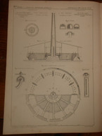 Plan D'un Four Annulaire à Feu Continu. Construit Par MM. Hoffmann Et Licht. 1865. - Maschinen