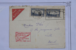 C FRANCE BELLE LETTRE  1935   IER VOL AIR BLEU   PARIS POUR LILLE   ++PAIRE DE TP +++AFF. INTERESSANT - 1960-.... Covers & Documents