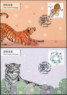 South Korea. 2021. Year Of The Tiger (Mint) Set Of 2 Maxi Cards - Korea (Zuid)