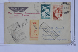 AH11 FRANCE BELLE LETTRE RECOM. PAS COURANT 1948 AGEN  POUR BUENOS AIRES ARGENTINA ++AIR FRANCE+AFF. PLAISANT - 1960-.... Briefe & Dokumente