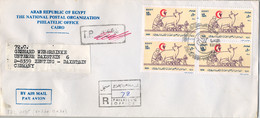 1991 EGIPTO / EGYPT -  CERTIFICADO PRIMER DIA  , CORREO AÉREO , 50 ANIV. VETERINARY SURGEON SYNDICATE , VETERINARIA - Lettres & Documents