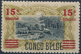 [** SUP] N° 87A, 15c/50c Olive Surcharge Typo 'CONGO BELGE' - Cote: 190€ - 1894-1923 Mols: Mint/hinged