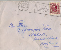 1943 IRLANDA , SOBRE CIRCULADO DESDE DUBLIN A WARWICKSHIRE , FR. DR. DOUGLAS HYDE - Lettres & Documents
