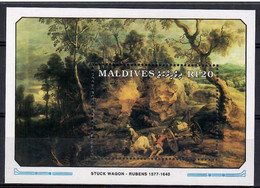 Maldives 1991 Mi Block 190 MNH  (ZS8 MLDbl190(Rubens)) - Horses