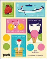 Finland 2015 Perfect Summer Posters Emotions Set Of 5 Stamps In Block Mint - Blocchi E Foglietti