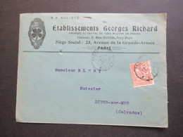 Frankreich 1903 Allegorie EF Dekorativer Umschlag Kleeblatt Societe Etablissements Georges Richard Paris Siege Social - Covers & Documents