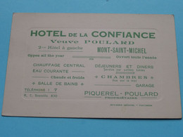 Hotel De La CONFIANCE Veuve POULARD MONT-SAINT-MICHEL ( Piquerel-Poulard ) Anno 19?? ( See/voir SCANS ) ! - Visiting Cards