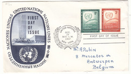 Nations Unies - New York - Lettre De 1957 - Oblit United Nations New York - Valeur 6 Euros - Storia Postale