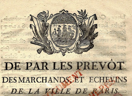 1785 ORDONNANCE REGLEMENTATION CORPORATION VOITURIERS  PAR EAU SEINE OISE ET SEINE PARIS APPROVISIONNEMENT B.E.V.SCANS - Historische Documenten