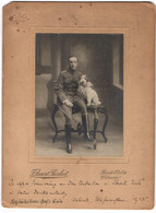 Fotografie Asaert-Pierloot, Ostende, Deutscher Leutnant Von Linden In Uniform Mit Diensthund 1915, 1.WK - Guerra, Militari