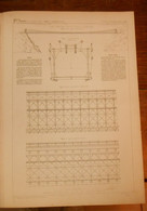 Plan D'un Pont Suspendu Sur Le Niagara Aux Etats Unis. 1865. - Travaux Publics
