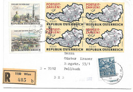 3248y: Reko- Beleg 1150 Wien Mit "Postleitzahlen"- Marke Nach D- 7012 Fellbach - Postleitzahl