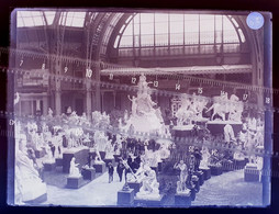 PLAQUE DE VERRE Photo Négatif PARIS EXPOSITION UNIVERSELLE 1900 - Le Grand Palais Salle D'exposition- Animée - Glasplaten