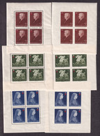 HUNGARY 1942 - Red Cross, Mi.No. 696/698, Perforate And Imperforate Sheets, MNH, Some Of Sheets Have Trace Of Being In A - Nuevos