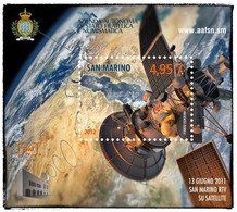 San Marino 2012 - BF119 Un Anno San Marino Rtv Su Satellite - Blocchi & Foglietti