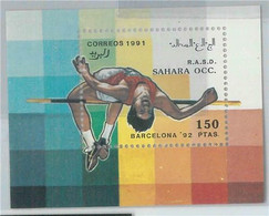 C0377 - Western SAHARA OCCIDENTAL - 1991  HIGH JUMP Barcelona 92  - Sheet  MNH - Springconcours