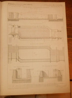 Plan De L'Ecluse Double D'Hohensaathen. Oder Inférieur. Allemagne. 1865. - Obras Públicas