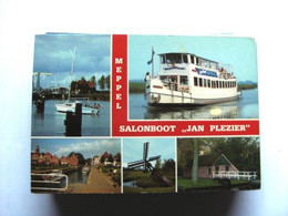 Nederland Holland Pays Bas Meppel Met Salonboot Jan Plezier En Oa Watermolen - Meppel