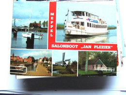 Nederland Holland Pays Bas Meppel Met Salonboot Jan Plezier En Andere Boten - Meppel