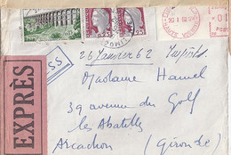 TYPE MARIANNE DE DECARIS N° 1263x2 + COMPL. SUR LETTRE EXPRES DE LIMOGES / 26.1.1962 - 1960 Marianna Di Decaris