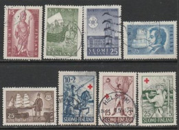 Finland   1955   Sc#325, 327-8, 330-1, B132-4   Used   2016 Scott Value $14.25 - Used Stamps