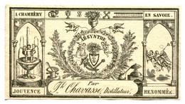 ANCIENNE ETIQUETTE  ABSYNTHE - ABSINTHE   CHAVASSE DISTILLATEUR A CHAMBERY  FIN 19 éme - - Alkohole & Spirituosen