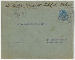 Spain 1916 Louis S. Hamm Cover From Barcelona To Brazil Perfin L.S.H. Via Cádiz By The Steamer Infanta Isabel De Borbón - Covers & Documents