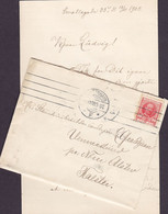 Denmark TMS Cds. KJØBENHAVN F. 1908 'Petite' Cover Brief GRANDJEAN Vennerslev Pr. NØRRE ALSLEV (Arr.) Original Letter - Storia Postale